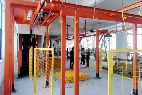 Automatic powder spraying and painting equipment assembly line