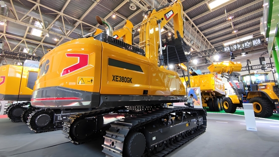 Yellow XCMG Excavators In Construction Industry