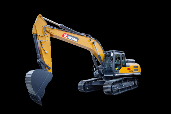 Yellow XCMG Excavators In Construction Industry